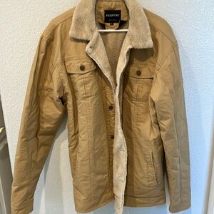 Tan Sherpa lined jacket size XL